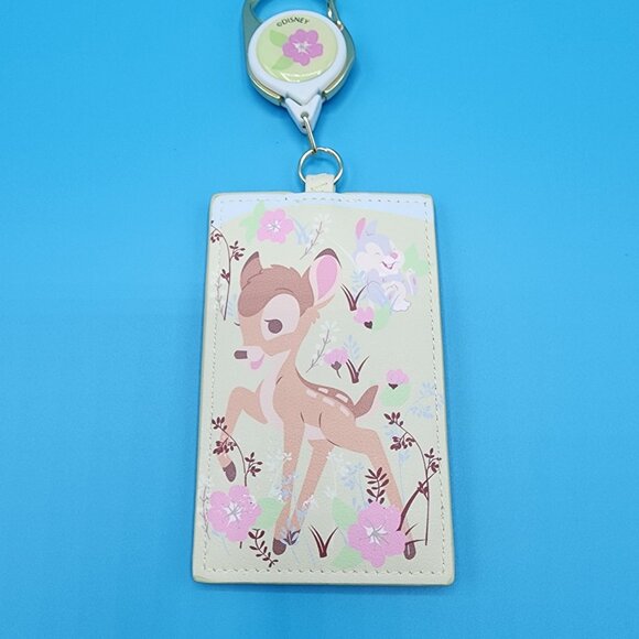 Loungefly Disney Bambi Thumper Floral Spring Retractable Lanyard ID Holder NEW - Picture 1 of 12